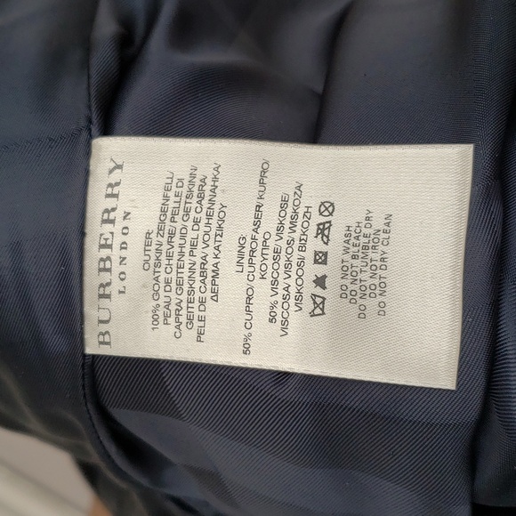 BURBERRY BLACK METALLIC GOATSKIN SUEDE SHIMMER LUXURY COAT US 4 SMALL - Picture 12 of 13